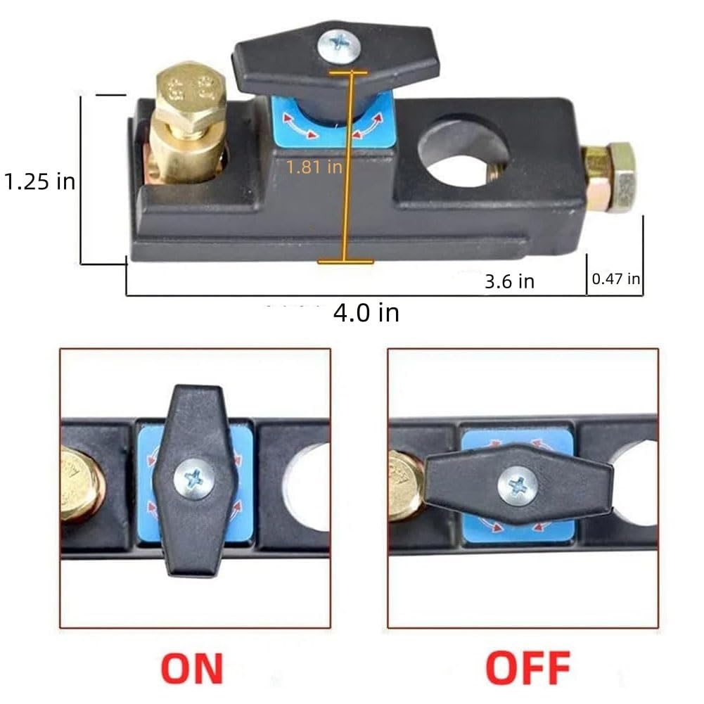 High Current Master Battery Power Cut Isolator Kill Switch,Smart Battery Disconnect Switch, Smart Copper Battery Clamps, Car Battery Cut Off Switch,