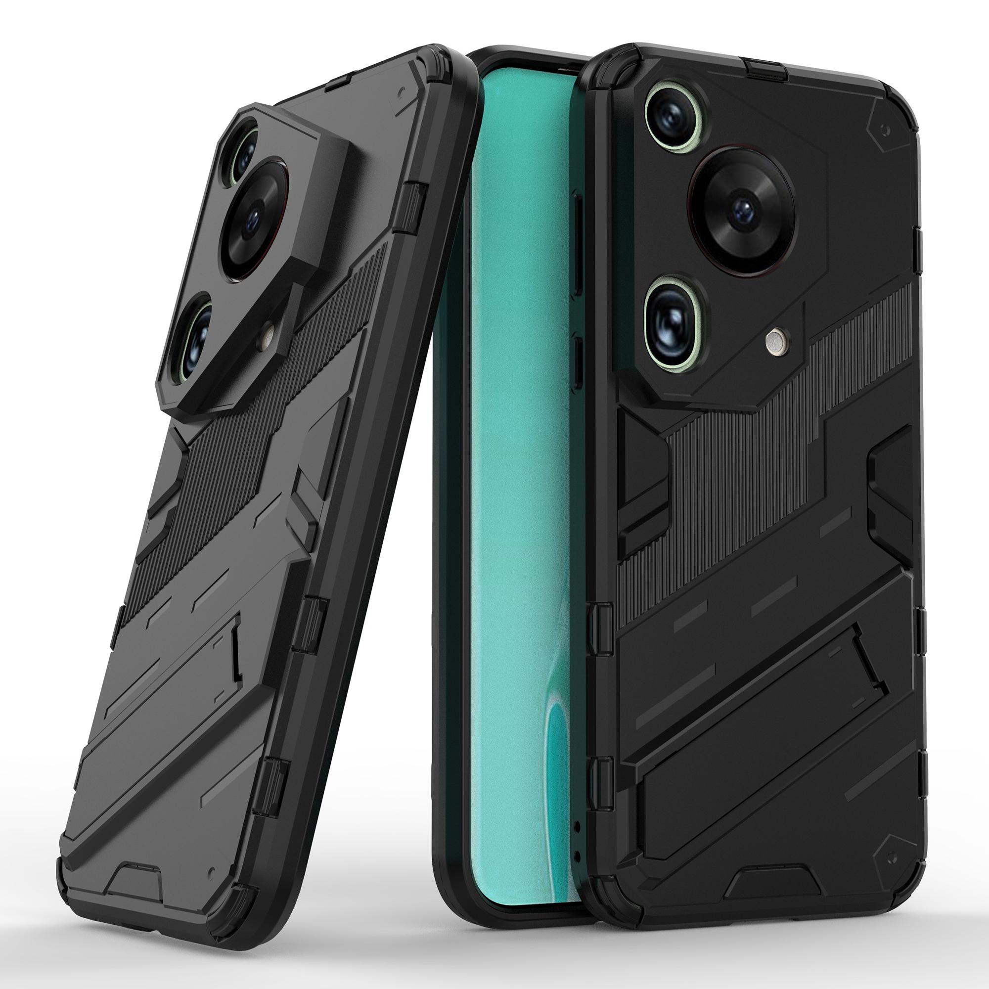 

For Huawei Pura 70 Ultra Protective Case Kickstand PC+TPU Phone Cover Black
