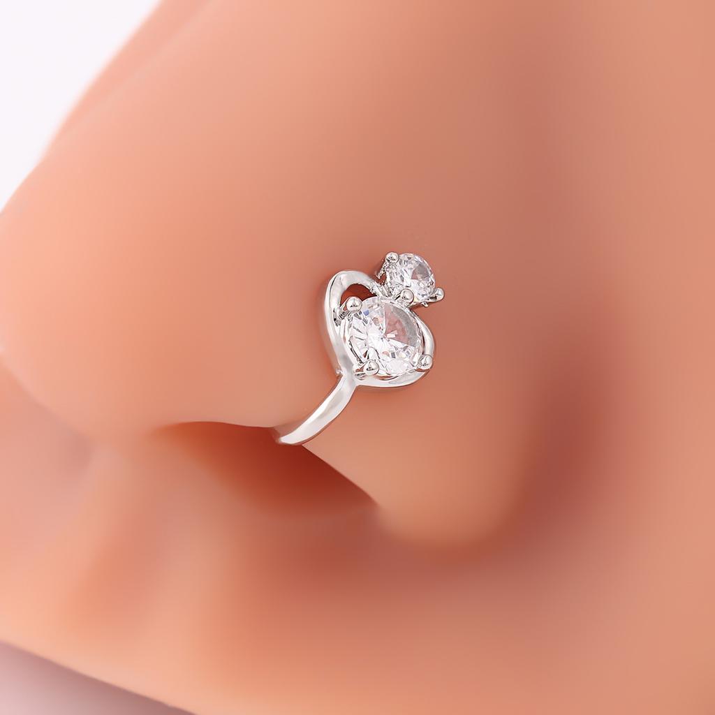Fashion Creative Non-Piercing Nose Jewelry Women'S Zircon Heart-Shaped Fashion High-End U-Shaped Nose Clip Jewelry
