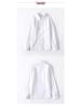Girls' White Fleece-Lined Cotton Shirt: Long-Sleeved School Uniform for Elementary to Middle School.