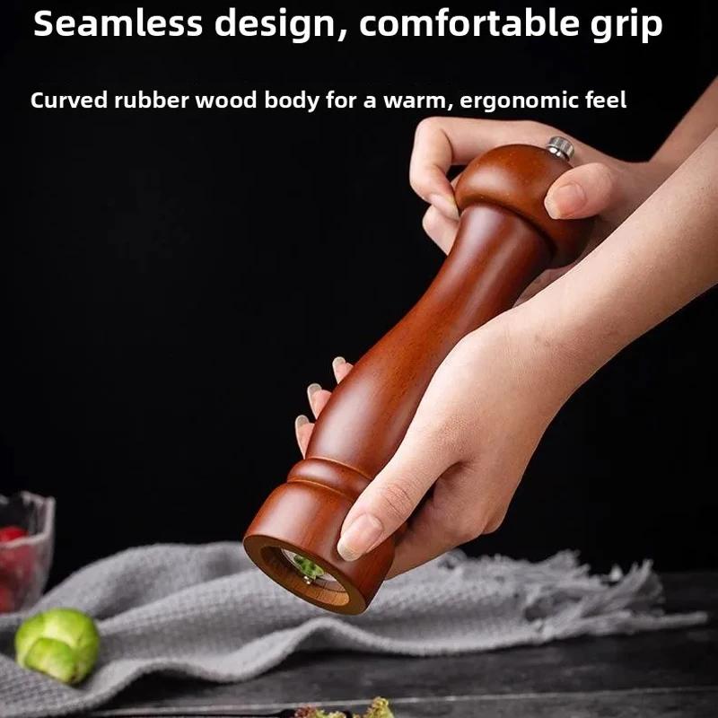 5/8 Inch Manual Pepper Grinder Wooden Salt and Pepper Mills Shaker with Ceramic Rotor Solid Wood Spices Grinder for Kitchen Home