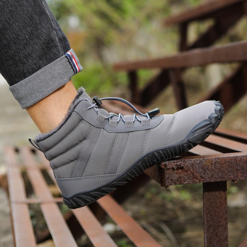 Plush Outdoor Hiking Sneakers Winter Warm Climbing Shoes Unisex High-top Snow Boots Ankle Booties Anti-slip Cotton Shoes