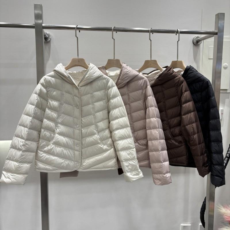 Womens Lightweight 90% Down Fill Hooded Short Puffer Jacket Winter Warm Casual Coat