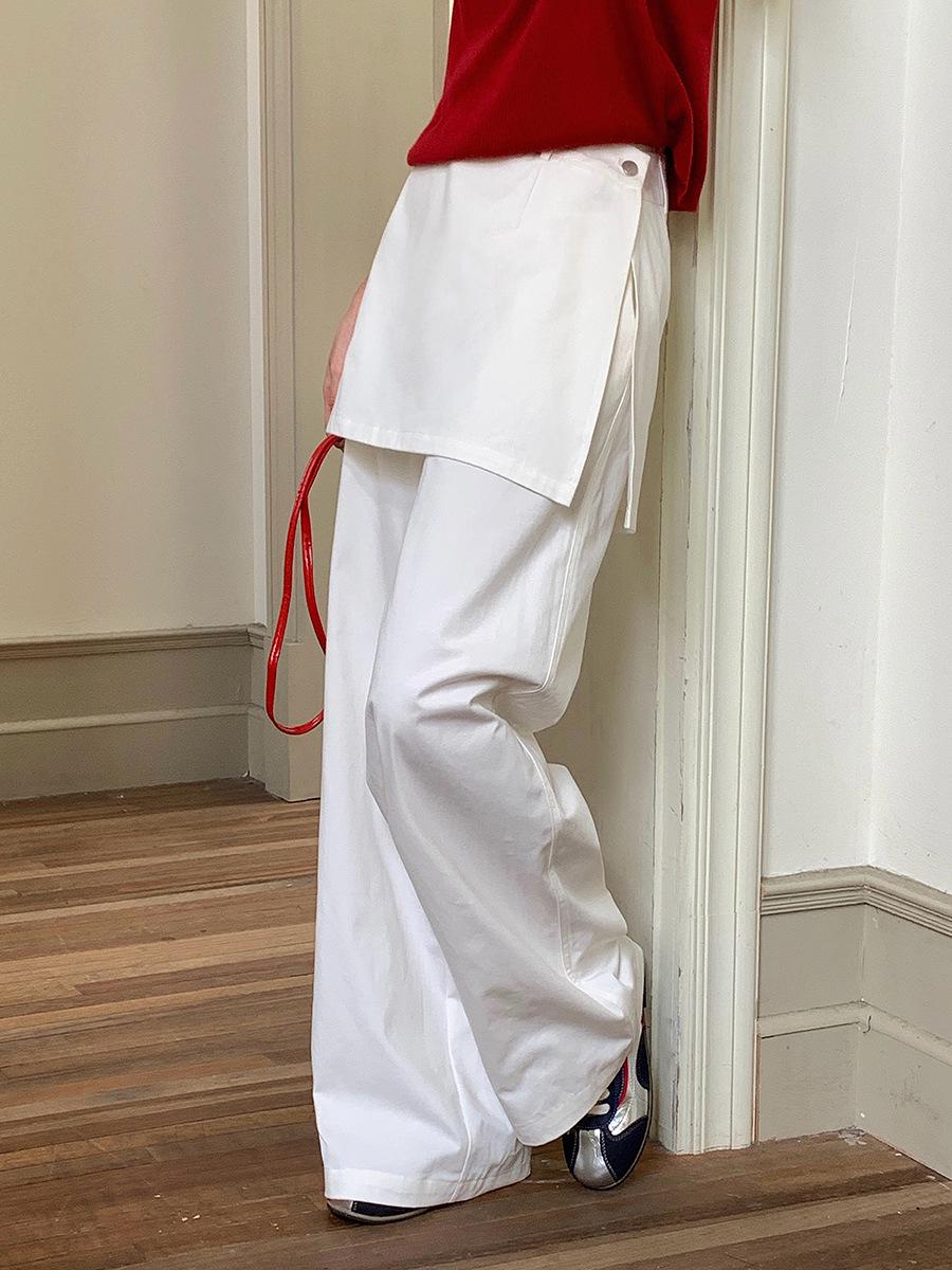 Vision Women s Korean-Style High-Waisted White Wide-Leg Casual Pants - Spring 2026 Design Large