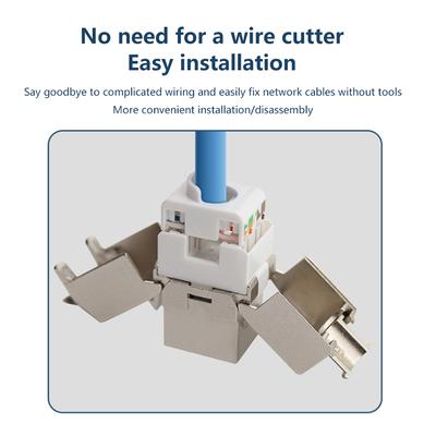 Cat6A Cat7 Gniazdo Keystone Cat7 Rj45 Stp Typ Beznarzędziowy Moduł Ze Stopu Cynku Gniazda Adapter Złączka Dla 22 Do 26 Awg