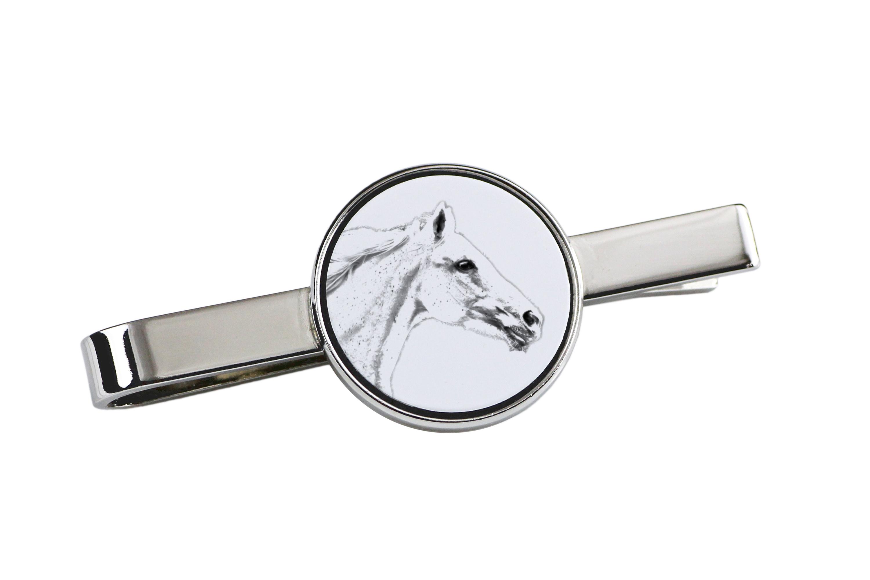 

Czech Warmblood - tie clip with a horse, personalized tie clip, a unique gift for a man from the Art-Dog brand срібний