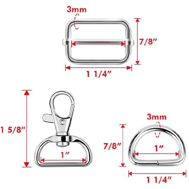 Verstellbare Schiebeschnallen, D-Ringe, Metallschnallen, Schnallenset zum Nähen