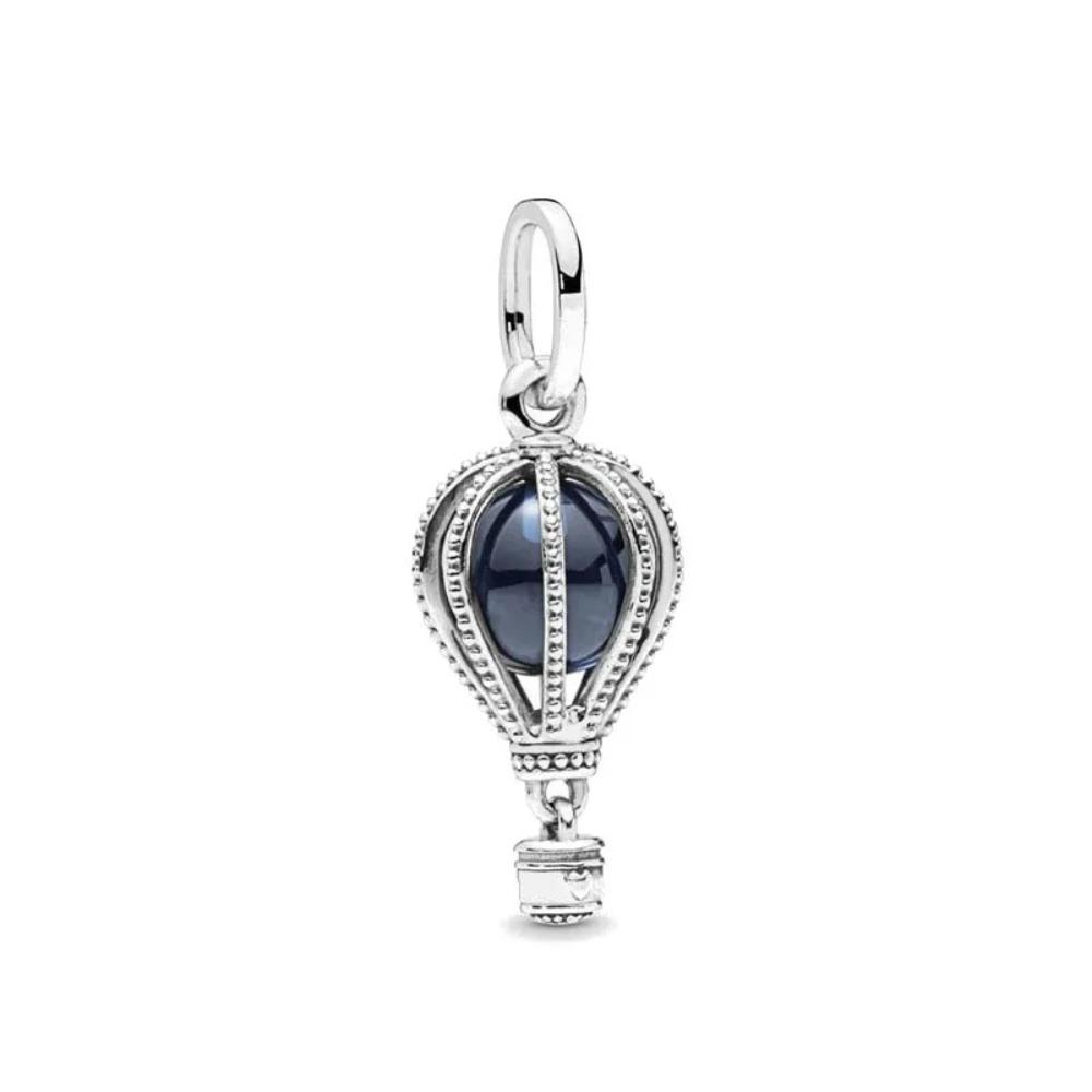 

925 Silver Blue Night Sky Charm Pendant Sparkling Jewelry Gift for Women Fit Original Bracelet Accessories