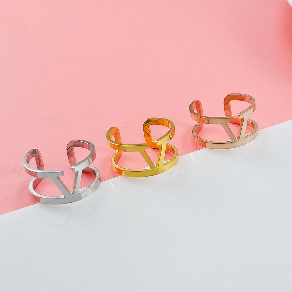 European & American Minimalist Stainless Steel Open Rings - Non-Fading INS Style