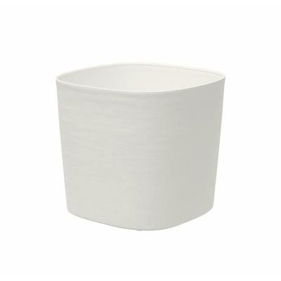 Pot with Water Reserve - GARDEN ID Respect - White 40 X 40 Cm - 100% Household Waste - 100% Recyclable - Structured Surface.