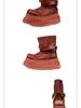 Women's 2025 Height-Increasing Martin Boots - Washed Cowhide Platform Ankle Boots with Buckle and Thick Sole