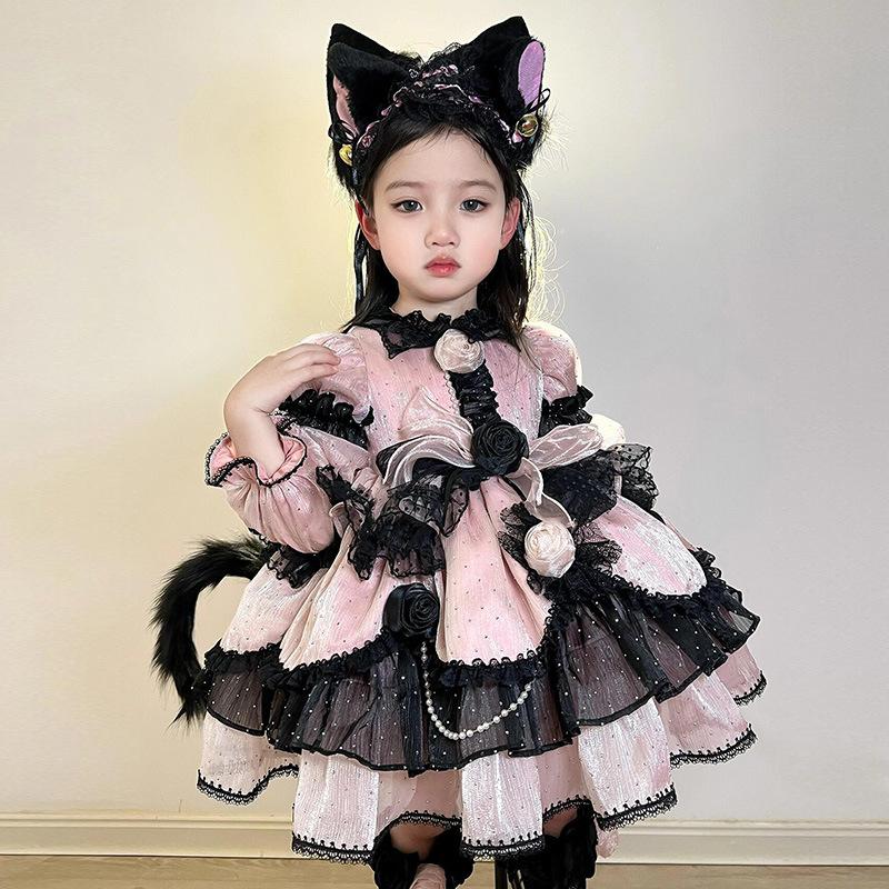 

Halloween Girl Cute Dress Luna Cat Cosplay Dress Children Lolita Puff Dress Princess Dress 130