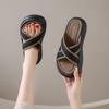 Korean Version of Thick-soled Slippers for Women's Summer Wear 2025 New High-end Versatile Casual One-word Beach Cool Slippers