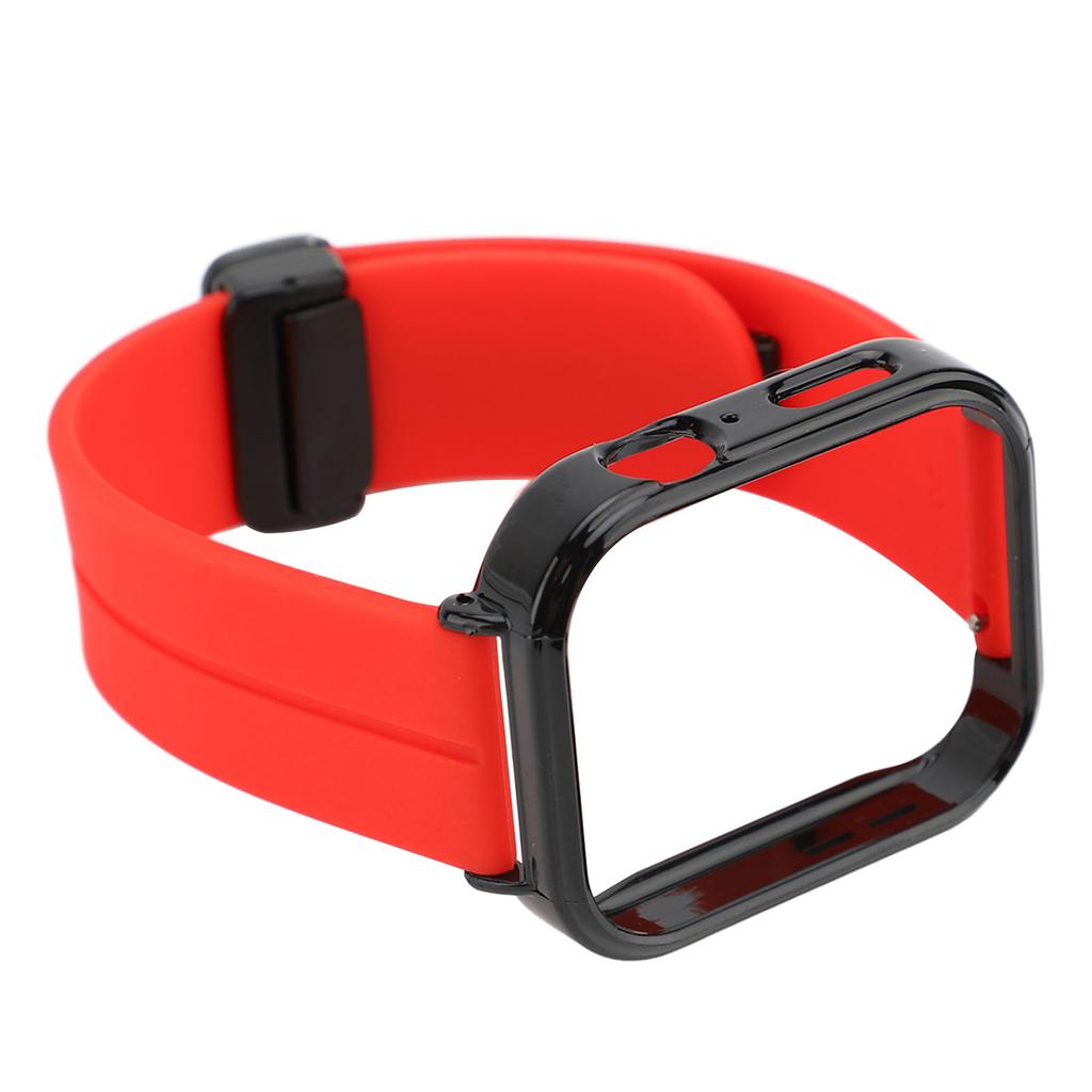 Silicone Magnetic Watch Band with Black Bumper Case for Watch Fit 3 Quick Release Folding Magnetic Buckle Watch Strap