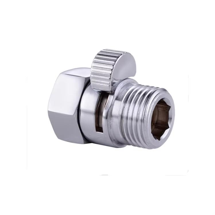 HONGDEC Brass Handheld Shower Head Shut off & Water Flow Control Valve for Apartment Hotel Home Bathroom (as the picture,Brass)