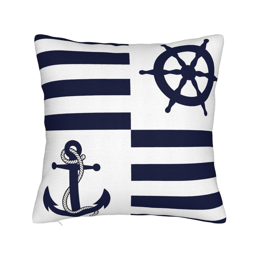 Nordic Dark Blue Nautical Collection Pillow Cover Custom Cushion Cover Funny Pillow Case For Living Room Chair