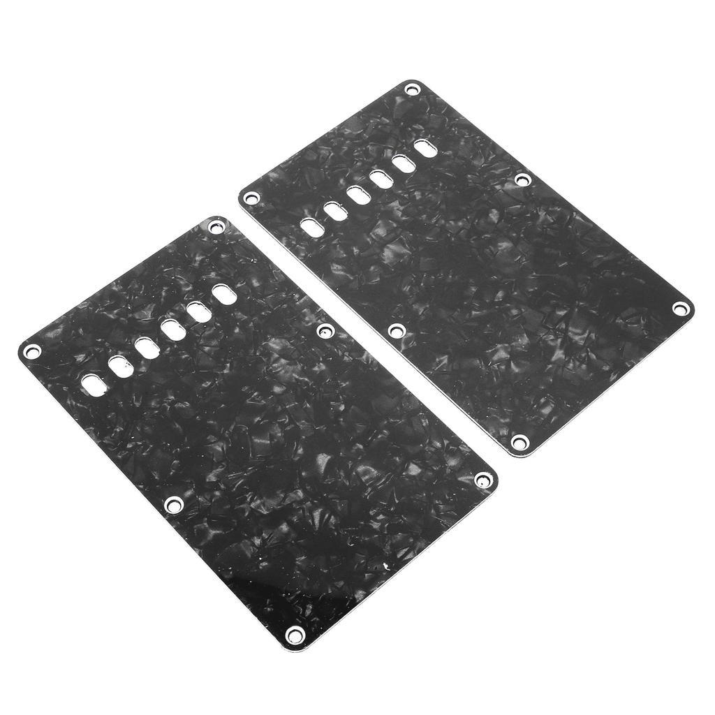 2PCS Electric Guitar Back Cover Plates with 6 Holes PVC Plastic Guitar Guard Backplate Replacement Black