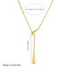 Gold Teardrop Lariat Necklace Adjustable Snake Bone Chain Necklace for Women Minimalist Jewelry