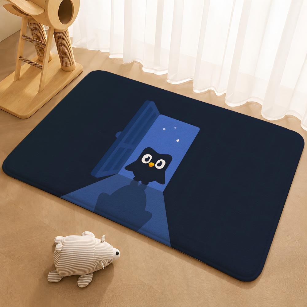 Duolingo Owl Duo 2 Floor Mat Floor Mat Soft Flannel Non-Slip Door  Rug for Living Room