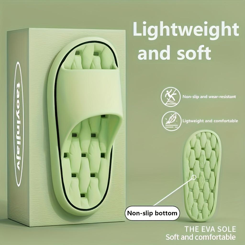 

Женские тапочки из ЭВА, легкие, мягкие, с нескользящей подошвой, однотонные, быстросохнущие, удобные, всесезонные тапочки без застежек 44-45 зелёный