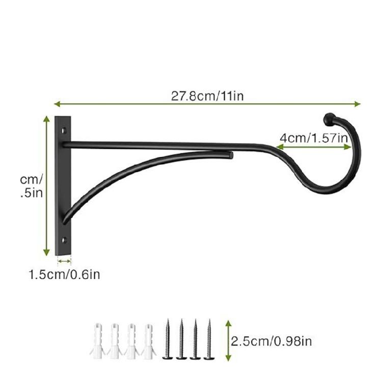 Hanging Plant Brackets Iron Decorative Wall Hangers Hook Hanging Plant Hook for Indoor Outdoor for Bird Feeders