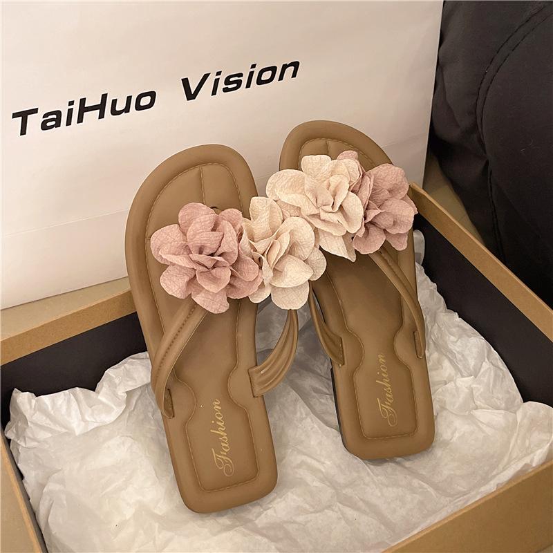 Design Sense Flip-flops Female Summer New Models Go Out Fashionable Sweet Fairy Vacation Wind Thick Bottom Non-slip Toe Drag
