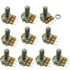 KKHMF 10pcs B1M Top Adjustment Single Turn Knurling Axis Volume Potentiometer 1MK Ohm