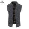 Pánský plusový sametový zahuštěný kardiganový svetr bez rukávů s výstřihem do V - Velká velikost, podzimní/zimní vesta pro středního věku a mladé pro běžné nošení