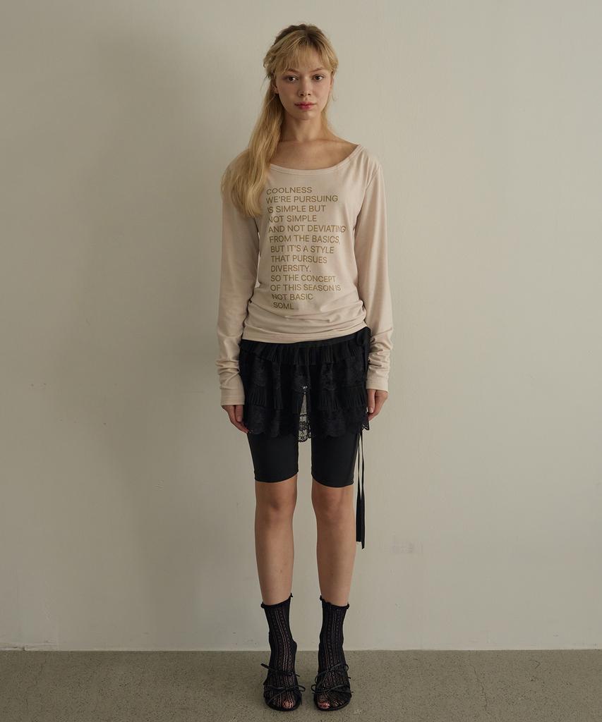 5OML Lettering Loose Fit Long Sleeve (Cream)