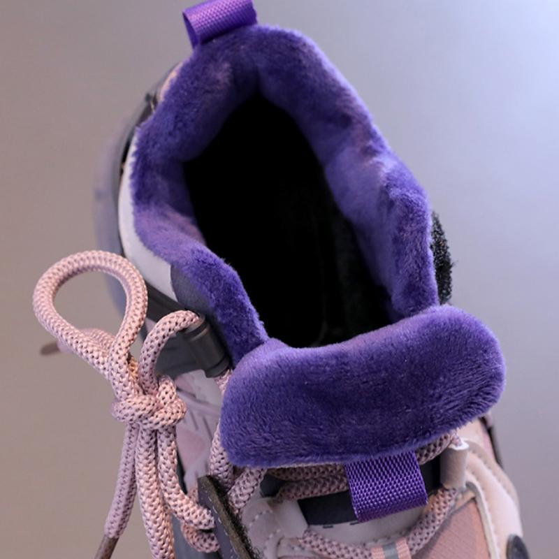 Girls Shoes Children's Sports Dad Shoes Spring and Autumn New Autumn and Winter Lightweight Older Children's Velvet Two Cotton Shoes