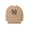 New Era SS24 MLB New York Yankees V-Neck Letter Melange Pattern Loose Long Sleeve Knit Sweater Unisex sweater Khaki 14187469