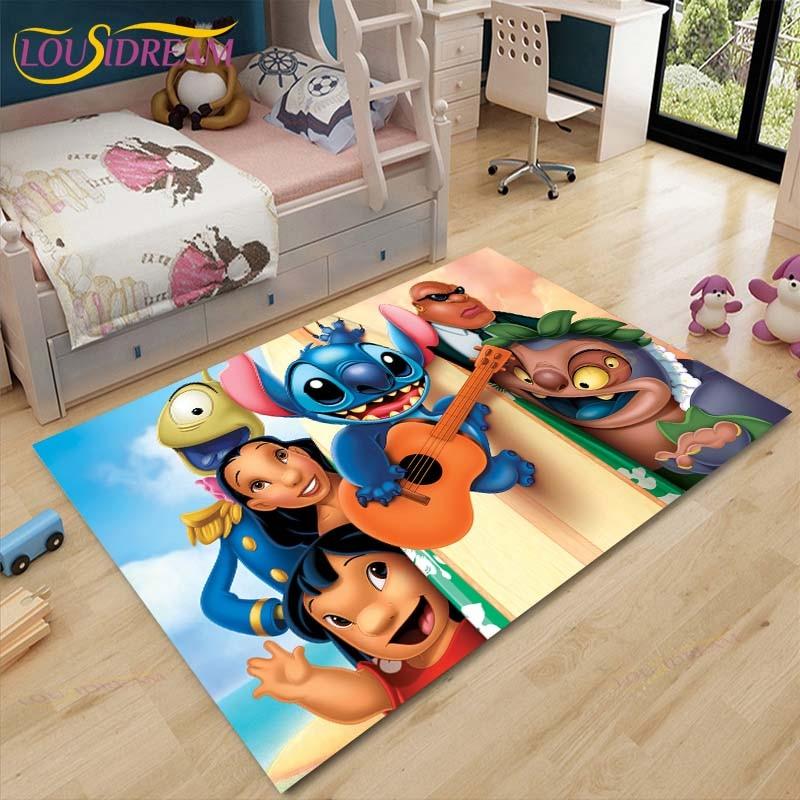 Anime Stitch Carpet Kids Carpets Living Room Tea Table Mats Bedroom Rug Washable Floor Mats Household Area Mat