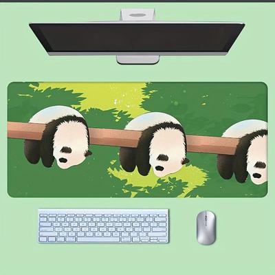 Non-slip Cartoon Panda Gaming Mouse Pad Oversized Computer Mat for E-sports Dormitory Office Desk Accessories