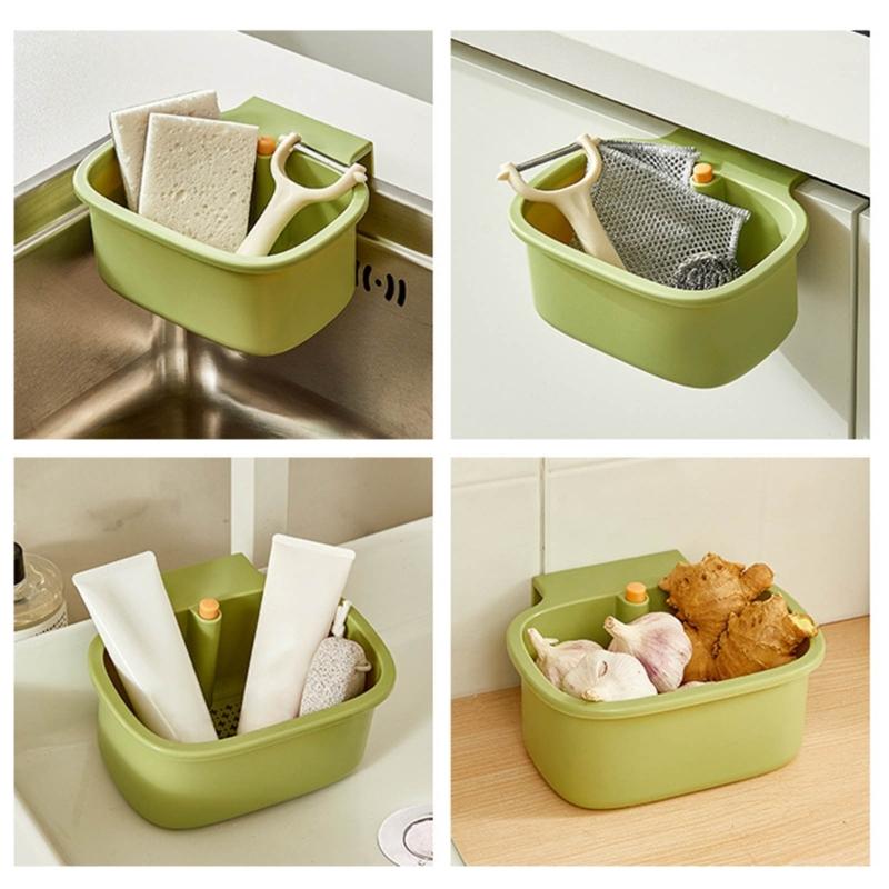 Space Efficient Sink Strainer Press Dumping Drain Basket Compacts Kitchen Storage Tray Plastic Food Catchers Organizers