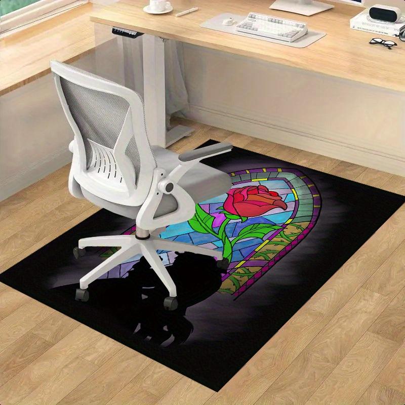 

1pc,Stained Glass Rose Silhouette Rug - Home Decor, Office Carpet, Chair Pad, Outdoor Mat, Gift IdeaH139 60cm by 90cm