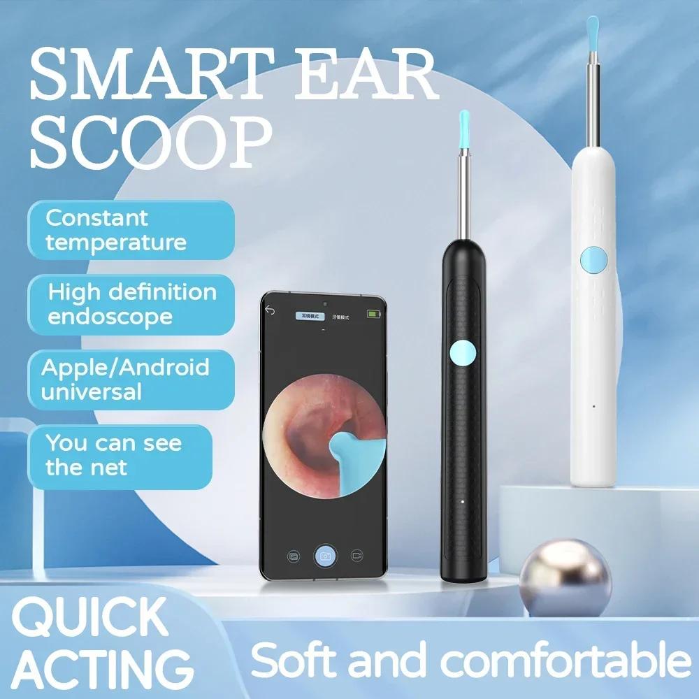 Smart Visual Ear Cleaner with Camera Ear Sticks USB C Charging Ear Wax Removal Tool WIFI Connection 6 LED Lights Earpick
