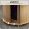 Side Table, Round, with Storage, Sliding Door, Bamboo, Ø60 x 45 cm, Load Capacity up to 20 kg