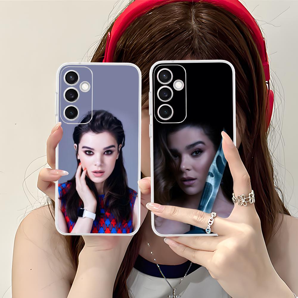 Hailee Steinfeld Clear Mobile Phone Case for Samsung Galaxy S25 S24 S23 S22 S21Plus FE Ultra Colorful Cover