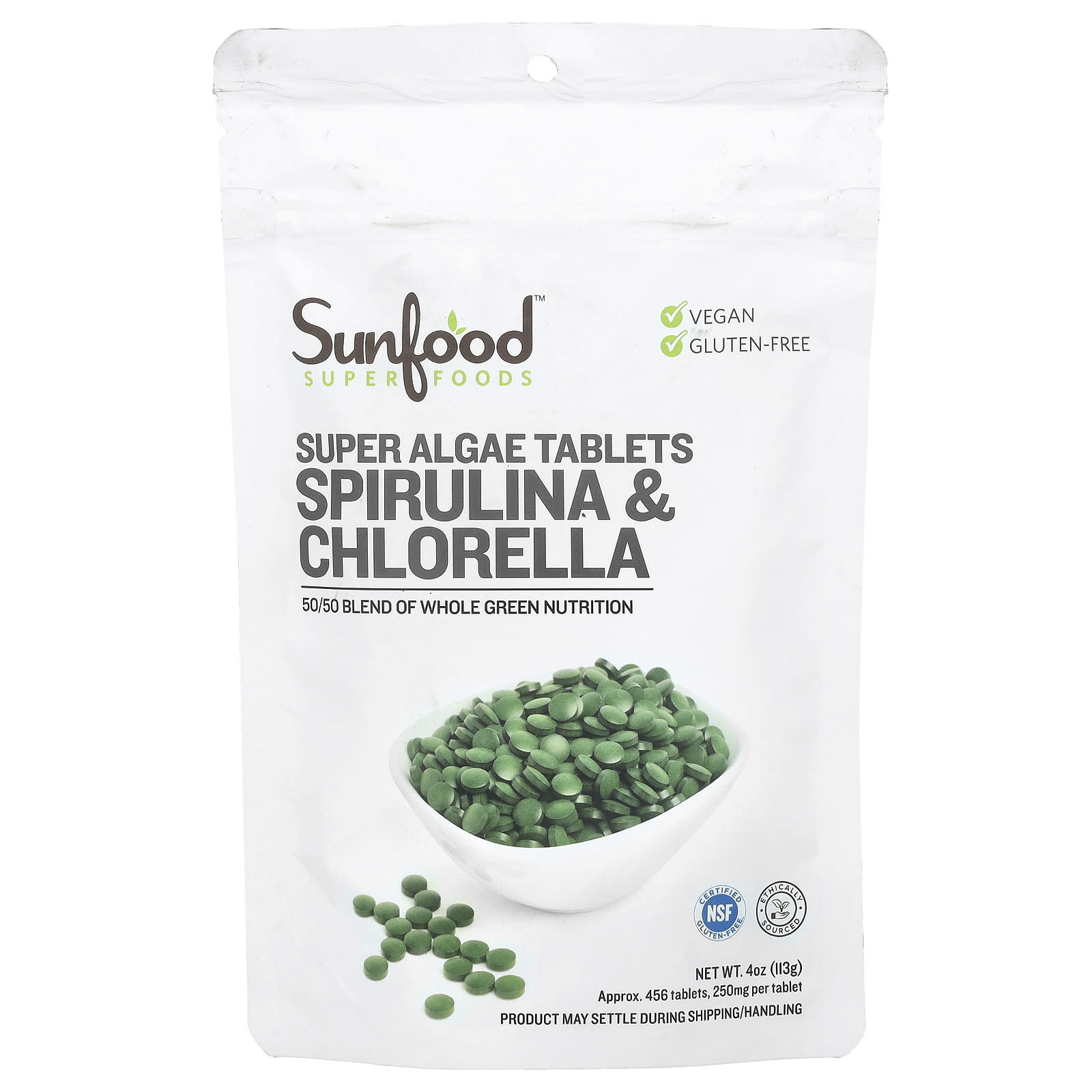 

Super Algae Tablets, Spirulina & Chlorella, 250Mg 456 Tablets