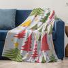 Cute Christmas Tree Pattern Fleece Blanket Soft Cozy Throw Blanket For Kids Teens Adults Gift