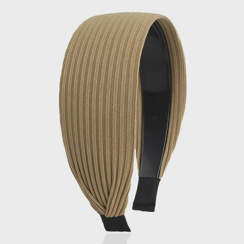 Mori Girl din țesătură coreeană Bentita cu boruri largi pentru femei - Accesoriu pentru păr de culoare uni