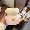 Chef Piggy Mug with Lid Spoon Bizarre Cup Ceramic Niche Drinking Cup for Girls' Birthday Gifts
