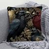 1Pc Of Short Plush Decorative Pillow Cover Featuring Victorian Crows, Printed On One Side, Measuring 18 Inches By 18 Inches, Ide