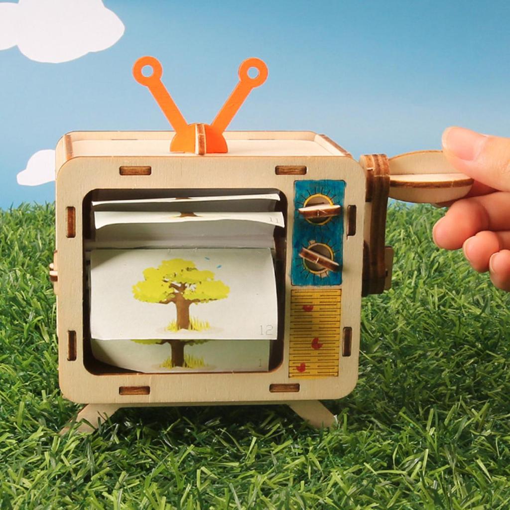 DIY Hand Cranked Animation Machine Model Kit Science Experiment Toy Homeschool Projects Teaching Aid