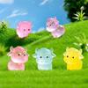 6Pcs Luminous Mini Yak Tiny Resin Cattle Little Yaks Figurines Bulk For Dollhouse Ornament Micro Garden Diy Crafts Decor