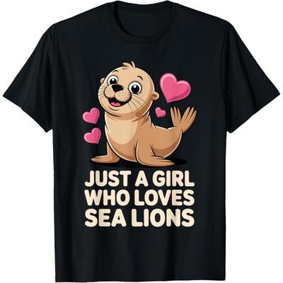 Best Sea Lion Art For Women Girls Kid Animals Sea Lion Lover T-Shirt