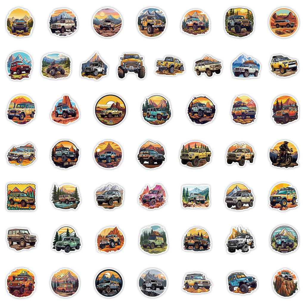 50 Mountain Off-road Vehicle Graffiti Stickers Suitcase Skateboard Guitar Decoration Stickers Waterproof Creative Stationery Stickers