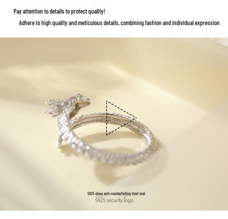 High-Grade S925 Silver Dragon & Phoenix Zodiac Couple Ring