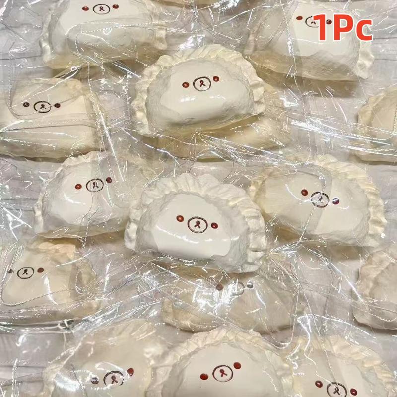 1Pcs Sesame Paste / Beetroot / Egg / Jelly Dumpling Bear Food Grade Silicone Stress Reliever Handcrafted Taba Squishy Toy