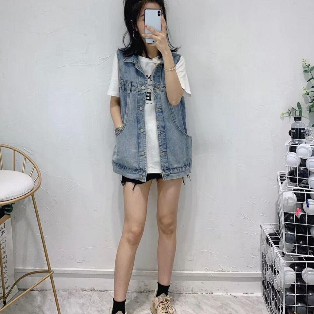 Women's Denim Vest Women Korean Version of Loose Waistcoat Sleeveless Vest Vest Women